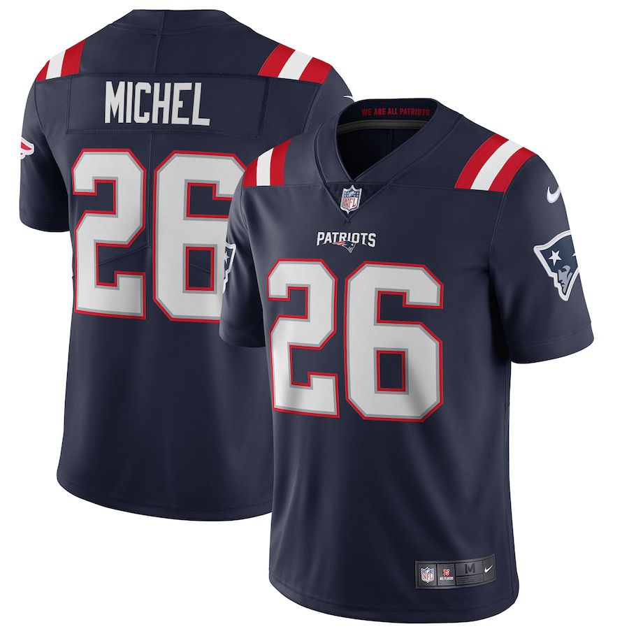 Men New England Patriots 26 Sony Michel Nike Navy Vapor Limited NFL Jersey